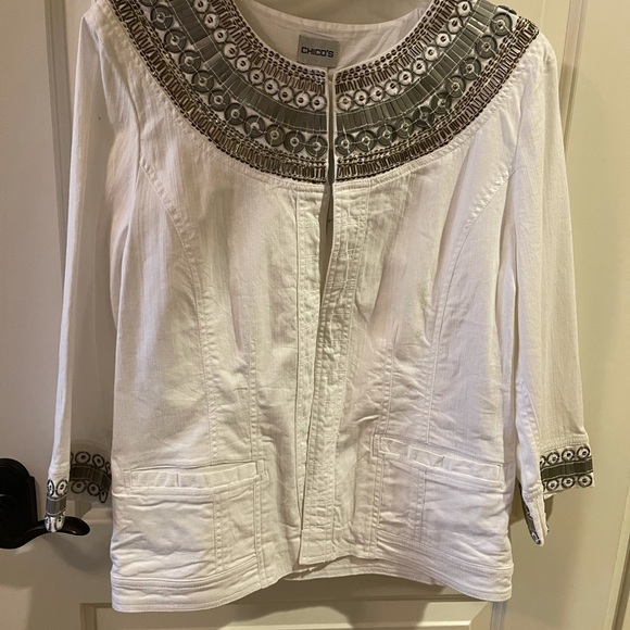 Chico's Jackets & Blazers - Chico’s Embellished Jacket Chico’s Size 2 (L) NWT